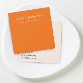 Moderne Oranje Sierkaart voor Oorbellen Vierkante Visitekaartjes