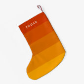 Moderne Oranje strepen Kleine Kerstsok (Achterkant (Hangend))