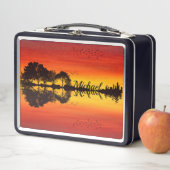 Moderne Oranje Sunset Guitarist Name Waterverf (In situ)