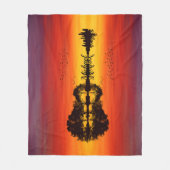 Moderne Oranje Sunset Guitarist Name Waterverf Fleece Deken (Voorkant)