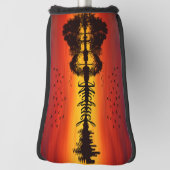 Moderne Oranje Sunset Guitarist Name Waterverf Golfheadcover (Draai 90)