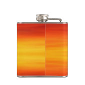 Moderne Oranje Sunset Guitarist Name Waterverf Heupfles (Achterkant)