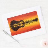 Moderne Oranje Sunset Guitarist Name Waterverf Rechthoekige Sticker (Envelop)