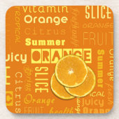 Moderne Oranje tipografie Fruitstuk Bier Onderzetter (Voorkant)