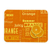 Moderne Oranje tipografie Fruitstuk Magneet (Horizontaal)