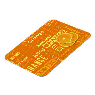 Moderne Oranje tipografie Fruitstuk Magneet