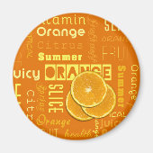Moderne Oranje tipografie Fruitstuk Magneet (Voorkant)