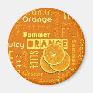 Moderne Oranje tipografie Fruitstuk Magneet