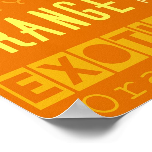 Moderne Oranje tipografie Fruitstuk Poster (Hoek)