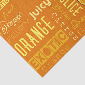 Moderne Oranje tipografie Fruitstuk Tissuepapier (Detail)