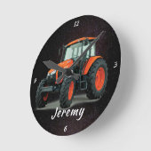 Moderne Oranje tractor Ronde Klok (Hoek)