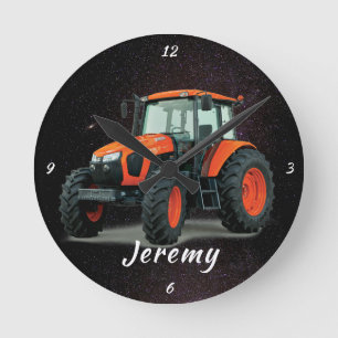 Moderne Oranje tractor Ronde Klok