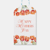Moderne Oranje Tulpen Bloemen Gelukkige Moeders Da Cadeaulabel (Voorkant)