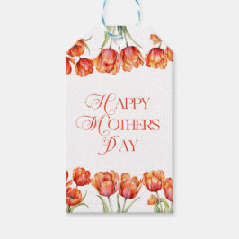 Moderne Oranje Tulpen Bloemen Gelukkige Moeders Da Cadeaulabel