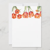 Moderne Oranje Tulpen Bloemen Moederdag Brunch Inv Kaart (Achterkant)