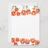 Moderne Oranje Tulpen Bloemen Moederdag Brunch Kaart (Achterkant)