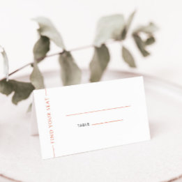 Moderne Oranje Typografie Gevouwen Trouwplaats Kaa Plaatskaartje