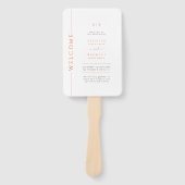 Moderne Oranje Typografie Trouwprogramma Hand Fan Handwaaier (Voorkant)