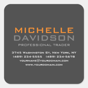 Moderne Oranje, vette tekstminimalistisch Vierkante Sticker