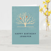 Moderne Oranje vogels in een grote boomgaard Kaart (Gele Bloem)