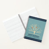 Moderne Oranje Vogels in een grote boomgenealogie Notitieboek (Binnen)