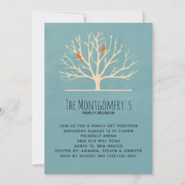 Moderne Oranje vogels in een grote boomgezinsheren Kaart