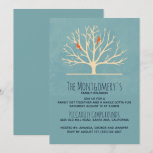 Moderne Oranje vogels in een grote boomgezinsheren Kaart