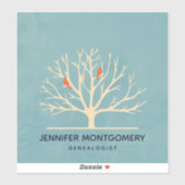 Moderne Oranje vogels in een grote - boomillustrat Sticker (Vel)