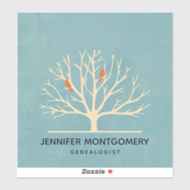 Moderne Oranje vogels in een grote - boomillustrat Sticker