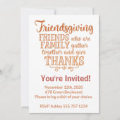 Moderne Oranje Vriendsgiving Uitnodiging (Voorkant)