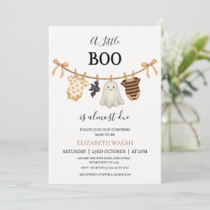 Moderne Oranje waslijn Little Boo Baby shower Kaart