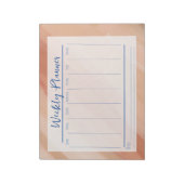 Moderne Oranje Waterverf Abstracte weekplanner Notitieblok (Linkerzijde)