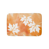 Moderne oranje waterverf en witte esdoornbladeren badmat (Voorkant)