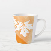 Moderne oranje waterverf en witte esdoornbladeren latte mok (Rechts)