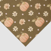 Moderne Oranje Waterverf pompoen bloemenpatroon Tissuepapier (Detail)