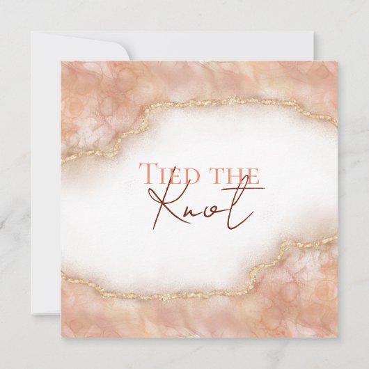 Moderne Oranje waterverf voor aangepaste bruiloft Kaart (Achterkant)