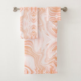 Moderne, oranje witte smelttextuur bad handdoek