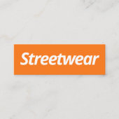 Moderne oranje witte streetwear urban street style mini visitekaartje (Voorkant)