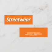Moderne oranje witte streetwear urban street style mini visitekaartje (Voorkant / Achterkant)