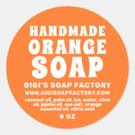 Moderne Oranje zeep Ronde Sticker