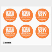 Moderne Oranje zeep Ronde Sticker (Vel)