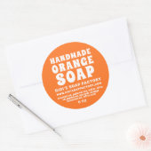 Moderne Oranje zeep Ronde Sticker (Envelop)