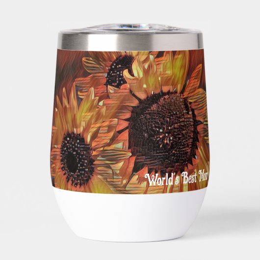 Moderne Oranje Zonnebloem Art Moederdag (Voorkant)