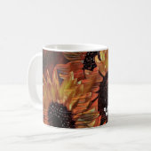 Moderne Oranje Zonnebloem Art Moederdag Foto Koffiemok (Voorkant links)