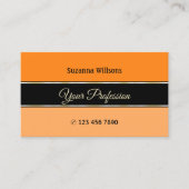 Moderne Oranje zwarte en peach strepes Professiona Visitekaartje (Voorkant)