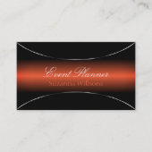 Moderne Oranje zwarte gradiënt met Zilveren Grens Visitekaartje (Voorkant)