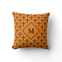 Moderne Oranje Zwarte KREUZ Monogram