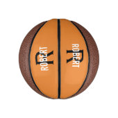 Moderne oranje zwarte monogram, basketbal (Verticaal)