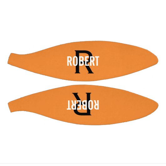 Moderne oranje zwarte monogram, basketbal (Panelen)