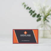Moderne oranje zwarte professionele sjabloon visitekaartje (Staand voorkant)